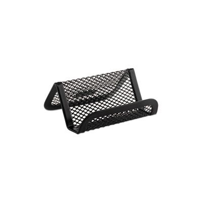 Mesh Business Card Holder, Capacity 50 2 1 / 4 x 4 Cards, Black