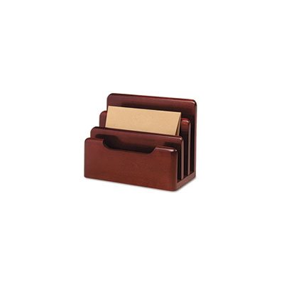 Wood Tones Desktop Sorter, Three Sections, Wood, Mahogany