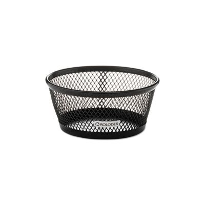 Jumbo Nestable Paper Clip Dish, Wire Mesh, 4 3 / 8" Diameter x 2" , Black