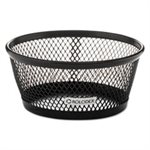 Jumbo Nestable Paper Clip Dish, Wire Mesh, 4 3 / 8" Diameter x 2" , Black