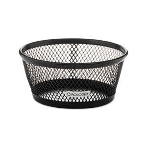 Jumbo Nestable Paper Clip Dish, Wire Mesh, 4 3 / 8" Diameter x 2" , Black