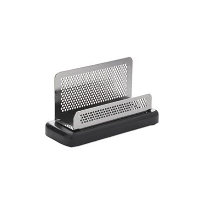 Distinctions Business Card Holder, Capacity 50 2 1 / 4 x 4 Cards, Metal / Black