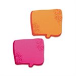 Thought Bubble Notes, 2 3 / 4 x 2 3 / 4, Neon Orange / Magenta, 75-Sheet Pads, 2 / Set