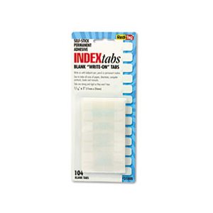 Side-Mount Self-Stick Plastic Index Tabs, 1 inch, White, 104 / Pack