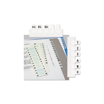 Side-Mount Self-Stick Plastic A-Z Index Tabs, 1 inch, White, 104 / Pack