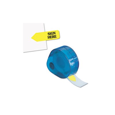 Arrow Message Page Flags in Dispenser, "Sign Here", Yellow, 120 Flags / Dispenser