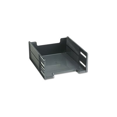 Stackable High Capacity Front Load Letter Tray, Polystyrene, Ebony