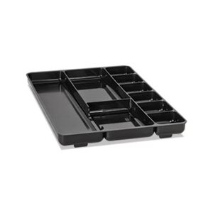 Regeneration Nine-Section Drawer Organizer, Plastic, Black