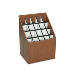 Corrugated Roll Files, 20 Compartments, 15w x 12d x 22h, Woodgrain