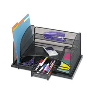 Three Drawer Organizer, Steel, 16 x 11 1 / 2 x 8 1 / 4, Black