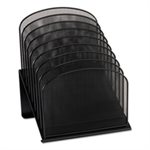 Mesh Desk Organizer, Eight Sections, Steel, 11 1 / 4 x 10 7 / 8 x 13 3 / 4, Black