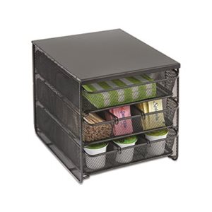 3 Drawer Hospitality Organizer, 7 Compartments, 11 1 / 2w x 8 1 / 4d x 8 1 / 4h, Bk