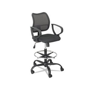 Vue Series Mesh Extended Height Chair, Acrylic Fabric Seat, Black