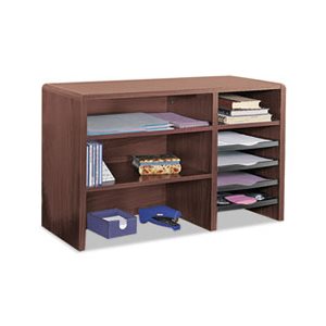 Desktop Organizer, Nine Sections, 29 x 12 x 18, Mahogany