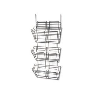 Panelmate Triple-File Basket Organizer, 15 1 / 2 x 29 1 / 2, Charcoal Gray