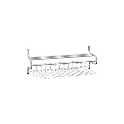 Chrome-Plated Shelf Rack, 12 Non-Removable Hangers, 49w x 14d x 19h, Metal