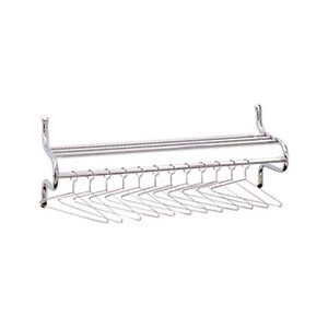 Chrome-Plated Shelf Rack, 12 Non-Removable Hangers, 49w x 14d x 19h, Metal