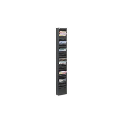 Steel Magazine Rack, 23 Compartments, 10w x 4d x 65-1 / 2h, Black