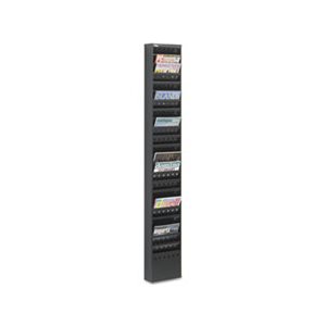 Steel Magazine Rack, 23 Compartments, 10w x 4d x 65-1 / 2h, Black