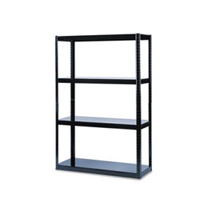 Boltless Steel Shelving, Five-Shelf, 48w x 18d x 72h, Black