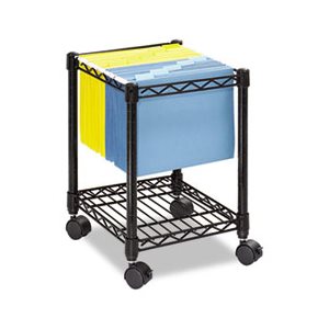 Compact Mobile Wire File Cart, One-Shelf, 15-1 / 2w x 14d x 19-3 / 4h, Black