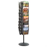 Onyx Mesh Rotating Magazine Display, 30 Compartments, 16-1 / 2w x 66h, Black