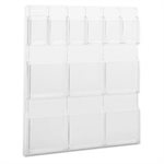 Reveal Clear Literature Displays, 12 Compartments, 30w x 2d x 34-3 / 4h, Clear