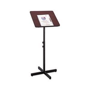Adjustable Speaker Stand, 21w x 21d x 29-1 / 2h to 46h, Mahogany / Black