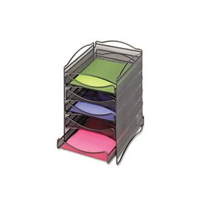 Onyx Stackable Literature Organizer, Five-Drawer, Black