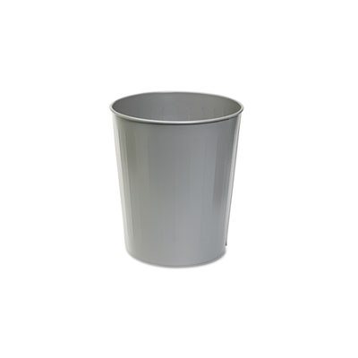 Round Wastebasket, Steel, 23.5qt, Charcoal