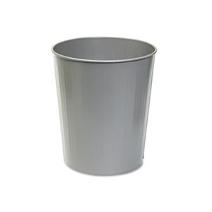 Round Wastebasket, Steel, 23.5qt, Charcoal