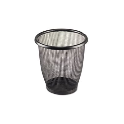 Onyx Round Mesh Wastebasket, Steel Mesh, 3qt, Black