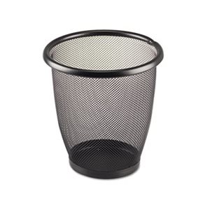 Onyx Round Mesh Wastebasket, Steel Mesh, 3qt, Black