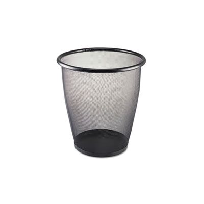 Onyx Round Mesh Wastebasket, Steel Mesh, 5gal, Black