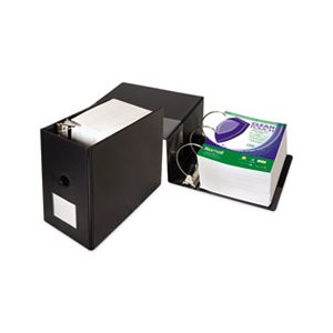 Clean Touch Locking D-Ring Reference Binder, Antimicrobial, 6" Cap, Black