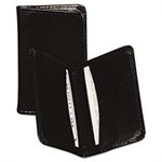 Regal Leather Business Card Wallet, 25 Card Cap, 2 x 3 1 / 2 Cards, Black