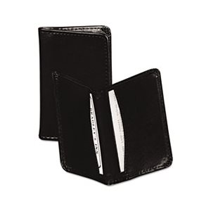 Regal Leather Business Card Wallet, 25 Card Cap, 2 x 3 1 / 2 Cards, Black