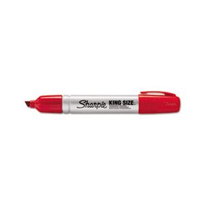 King Size Permanent Marker, Chisel Tip, Red, Dozen