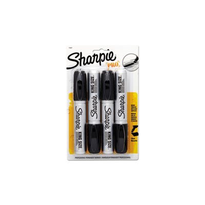 King Size Permanent Markers, Black, 4 / Pack