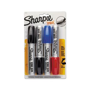 King Size Markers, Chisel Tip, Blue / Red / Black, 4 / Set