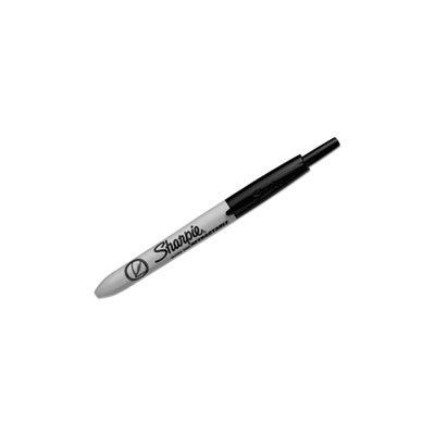 Retractable Permanent Marker, Ultra Fine Tip, Black