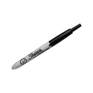 Retractable Permanent Marker, Ultra Fine Tip, Black