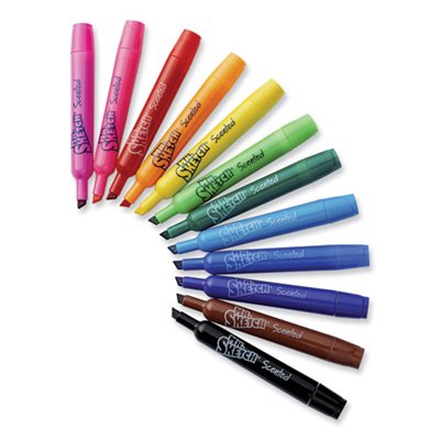 Scented Watercolor Marker, Chisel Tip, 12 Colors, 12 / Set