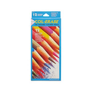 Col-Erase Pencil w / Eraser, 12 Assorted Colors / Set