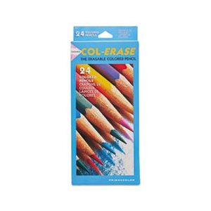 Col-Erase Pencil w / Eraser, 24 Assorted Colors / Set