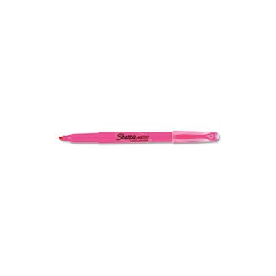 Accent Pocket Style Highlighter, Chisel Tip, Fluorescent Pink, Dozen