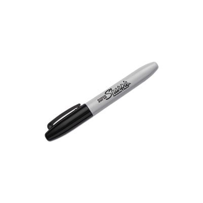 Super Permanent Markers, Fine Point, Black, 6 / Pack