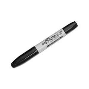 Super Twin-Tip Permanent Marker, Fine / Chisel Tip, Black