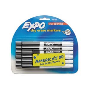 Low Odor Dry Erase Marker, Fine Point, Black, Dozen