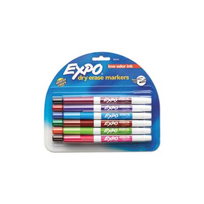 Low Odor Dry Erase Marker, Fine Point, Assorted, 12 / Set